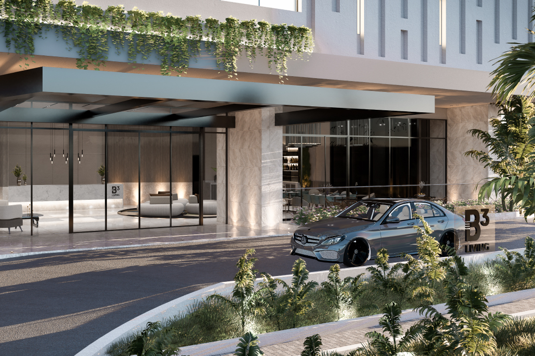Entrada del edificio de apartamentos en cartagena: B3 LIVING